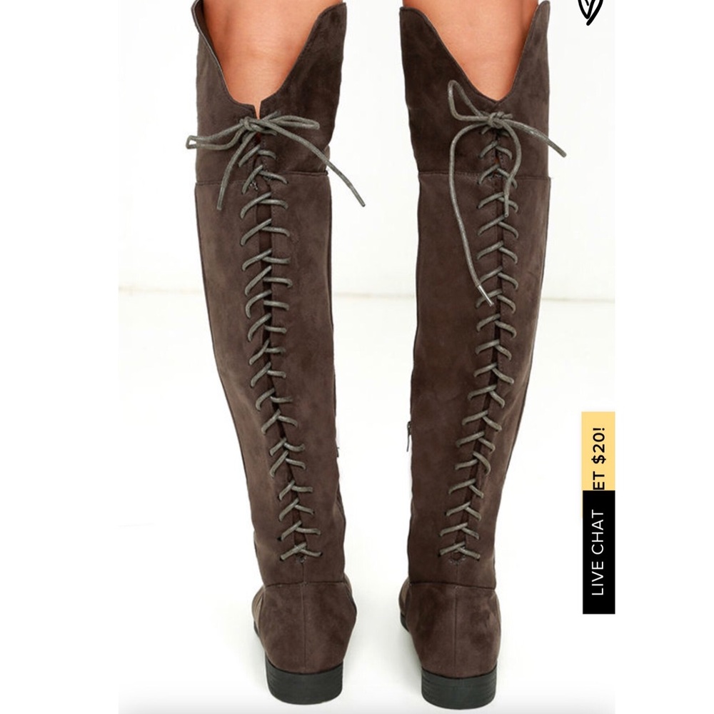 LFL Ramsey suede lace-up over the knee boots